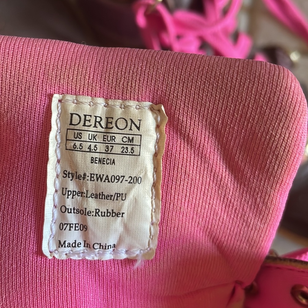 Dereon boots, by Beyoncé brown pink foil with bling size 6.5 high tops - Picture 5 of 8